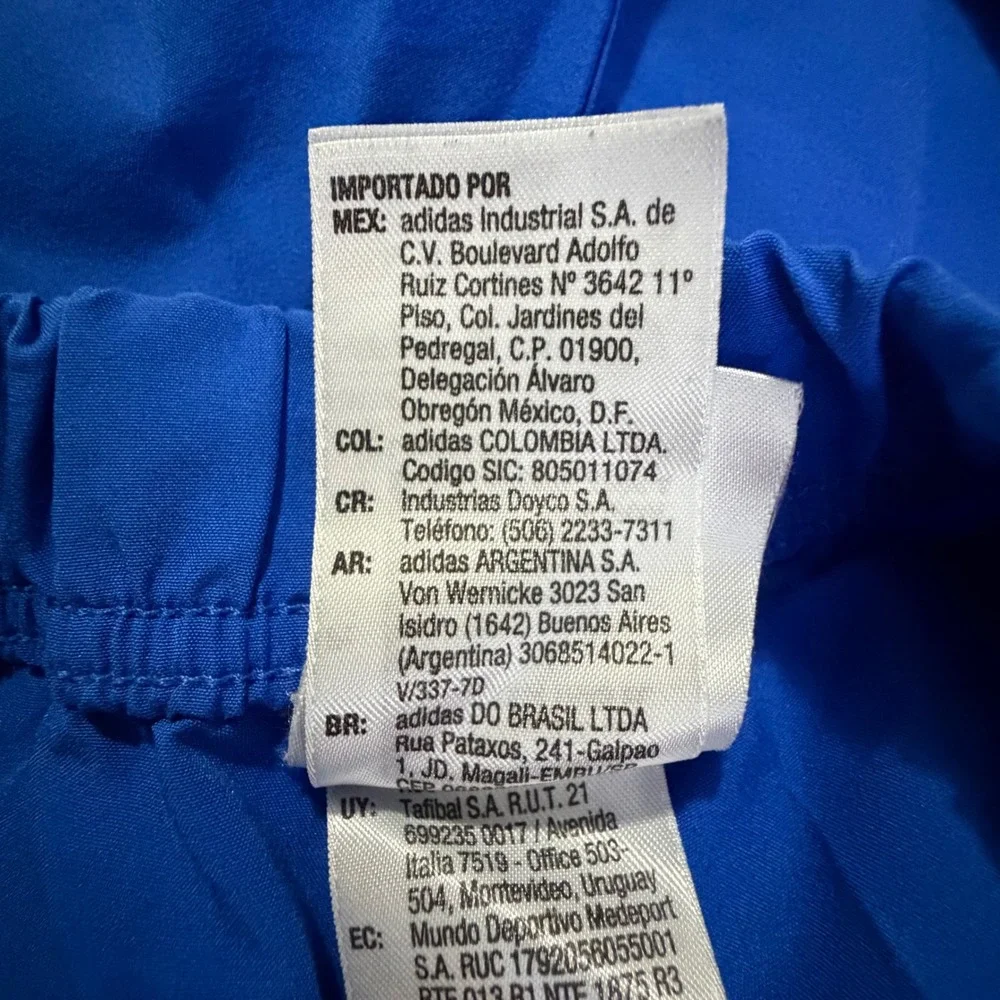 Adidas Mens Royal Blue Athletic Shorts Grey Side Panel AY8771 Size Small